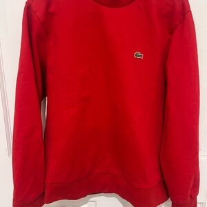 Lacoste Men's Vibrant red sweat set- crewneck and sweatpants